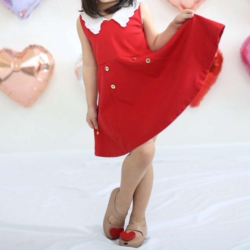 Ruffle Collar Ponte Dress